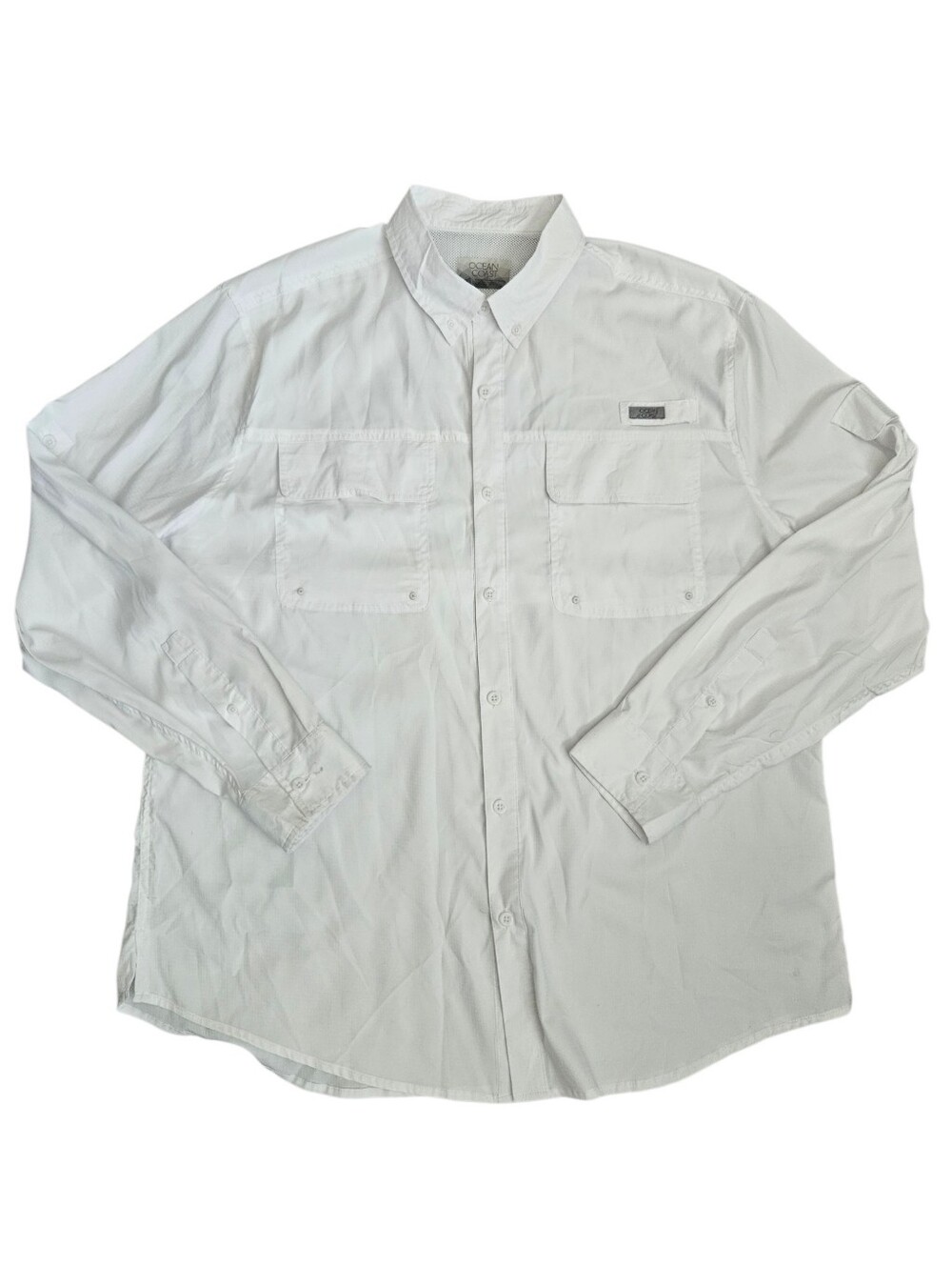 Ocean + Coast‎ White LS Fishing Shirt Sz XL Outdoor Performance Lightweight